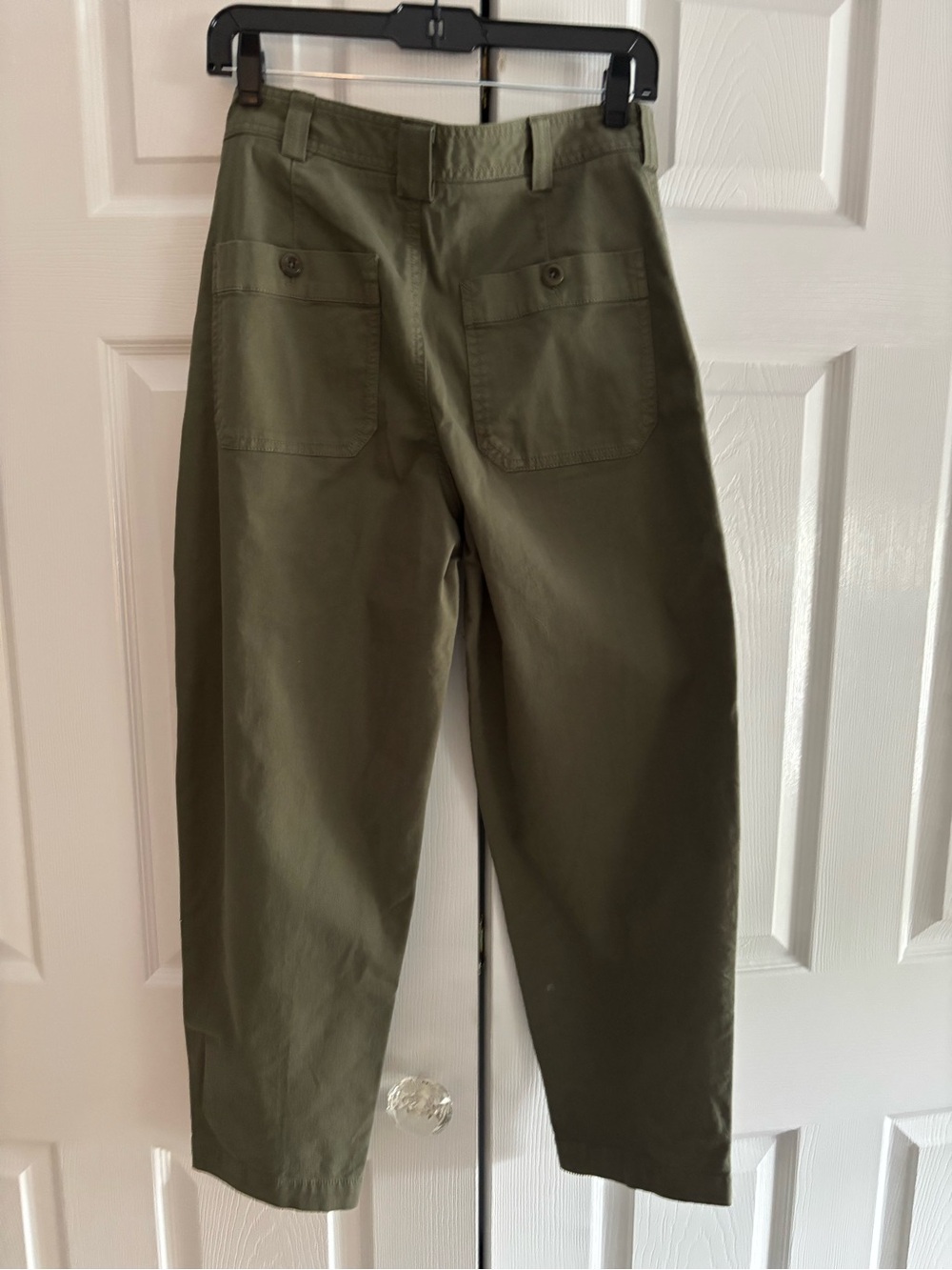 womens Relaxed Fit Utility Pants - Olive Green